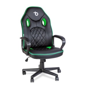 Scaun gamer cu cotiere - negru / verde - 71 x 53 cm / 53 x 47 cm