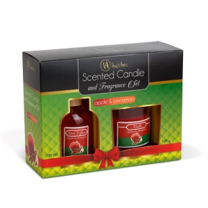 Set lumanare parfumata si parfum - mere si scortisoara - 120 g + 100 ml - Img 4