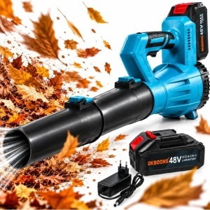 Suflanta de Frunze Fara Fir 78cm, cu 2 Acumulatori 48V si Incarcator, Portabila, 5000-18000 RPM, Debit Aer 4.1 m³/min
