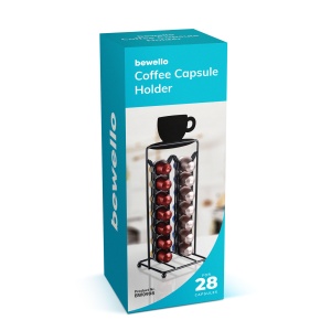 Suport metalic pentru capsule de cafea – pentru 28 capsule Nespresso – 125 x 115 x 340 mm – negru ma - Img 4