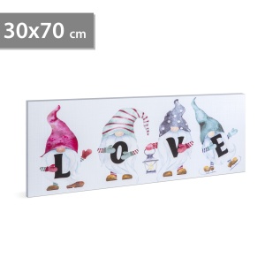 Tablou cu LED - LOVE, 2 x AA, 70 x 30 cm