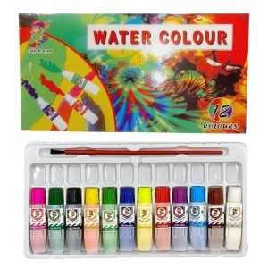 Tempera Acuarele la Tub pe Baza de Apa 12x6ml, Diferite Culori 12/set cu Pensula 15cm - Img 2