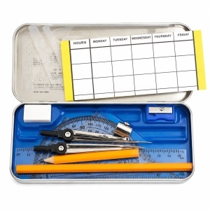 Trusa de Geometrie 10/Set, din Metal, cu 11 Instrumente - Img 2