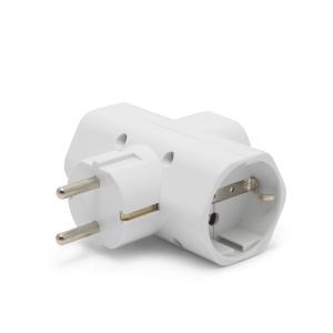 Adaptor priză în formă de T - 3 prize - 250V - 16A