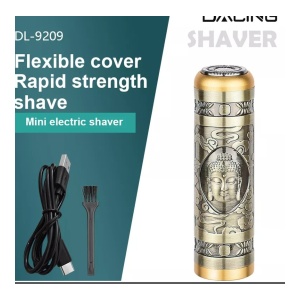 Aparat de ras electric mini Daling DL-9209, reîncărcabil USB, carcasă metalică gravată