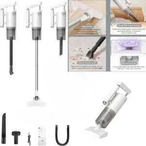 Aspirator Portabil de Mână 117cm Fără Fir 4 in 1, pentru Curățare Umedă și Uscată 120w cu Incarcare USB