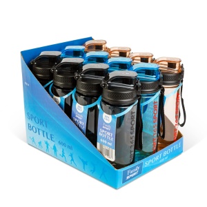 Bidon sport din plastic transparent - 600 ml - disponibil în 3 culori - Img 3