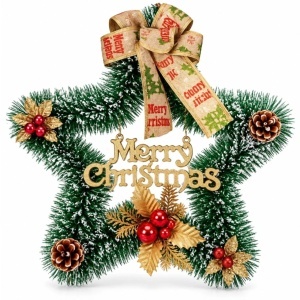 Coronita Decorativa 40cm Model Stea, cu Funda si Diferite Ornamente