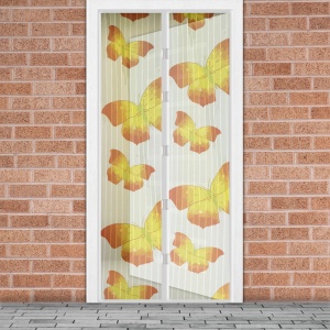 Cortina țânțar pentru ușă - magnetic - 100 x 210 cm - fluture galben