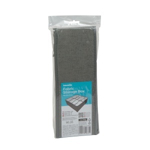 Cutie de depozitare din material textil - 32 x 32 x 12 cm - 8 buzunare - gri - Img 4