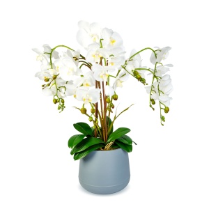 Decor plastic - orhidee - alb - 83 cm - Img 2