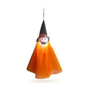 Decorațiune iluminată de Halloween - dovleac - de agățat - LED RGB - 70 x 50 cm - Img 3