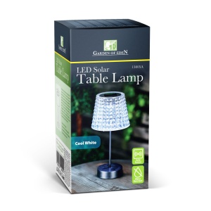 Defect! Lampă de masă solară - LED transparent - alb rece - plastic - 26 x 12 cm - Img 3