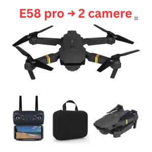 Drona E58 Pro cu 2 camere si husa de transport