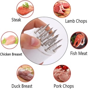 Frăgezitor pentru Carne 19x5cm, cu Ace din Inox și Mâner Ergonomic din Plastic - Img 2