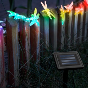 Ghirlandă solară LED - libelule - 2 m - 10 LED-uri colorate - Img 3