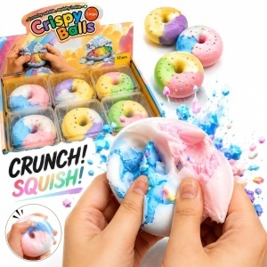 Gogoașă Donut 12/set, Antistres Crunchy 7cm, Squishy Crispy