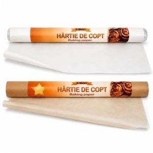 Hârtie de Copt Alba/Maro 6m, Rola Antiaderentă pentru Cuptor