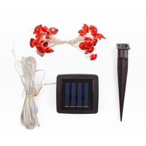 Lampă cu LED-uri solare - buburuză - 2,4 m - 25 LED - alb cald - Img 2