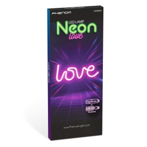 Lampă cu neon LED - "Love" roz - 3 x AA + USB - 34 x 1.6 x 12,5 cm - Img 3