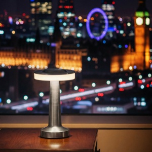 Lampa de masa - argint - caldura reglabila de culoare, luminozitate - baterie USB