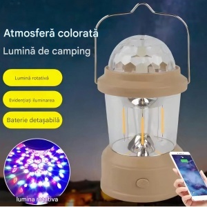 Lampa Multifunctionala 17x9cm cu LED Disco, Incarcare USB - Img 2