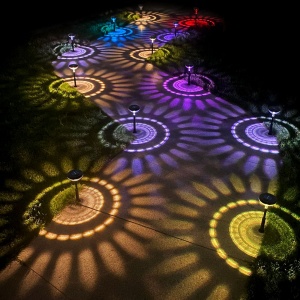 Lampă solară - 1 + 1 alb cald / RGB SMD LED - negru - 53 x 11,4 cm
