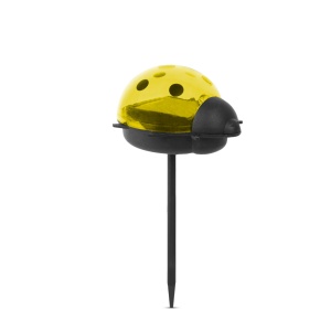 Lampă solară LED - buburuză - alb rece - roșu / galben - 75 x 60 x 140 mm - Img 3