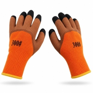 Manusi de Protectie cu Material Gros 12/set, Marimea 10, Maro Negru si Portocaliu, 29-47