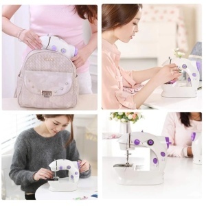 Mini Mașină de Cusut Electrică, 22.5×12×21cm cu Pedală și Alimentator, Accesorii Incluse - Img 3