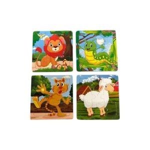 Puzzle din Lemn, pentru Copii, 14x14cm, Diferite Animalute - Img 2