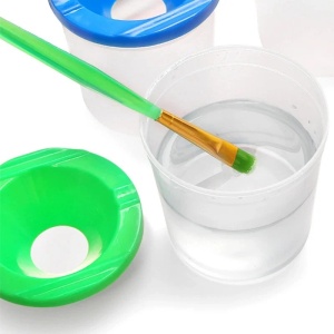 Recipient Plastic 100/Set pentru Pictura 8cm, cu Capac Suport, Diferite Culori - Img 3