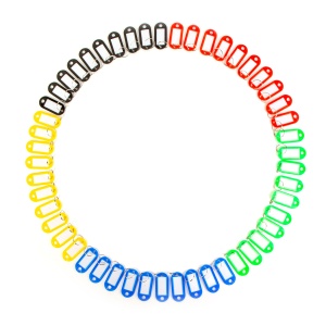 Set inele/etichete colorate pentru identificare chei - 5 culori - material plastic - 50bucăți/pachet - Img 2
