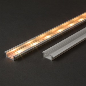 Șină din aluminiu pentru LED - 2000 x 23(17) x 8 mm - formă U încastrabil - Img 4