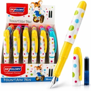 Stilou SkyGlory 36/set, cu Rezerva de Cerneala Inclusa, Diferite Modele Colorate