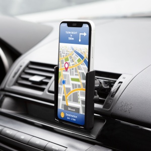 Suport de telefon – montabil pe grila de ventilație – negru