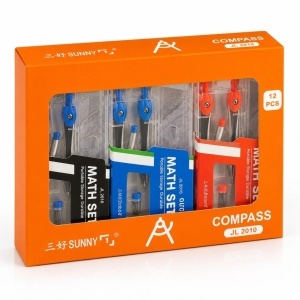 Trusa Geometrica cu 8 Piese, 12 Truse/set, din Plastic, 17cm, Diferite Culori - Img 3