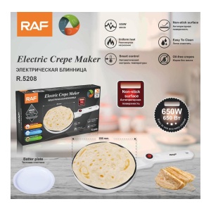 Aparat electric pentru clătite RAF R.5208, 650W, înveliș antiaderent, 20 cm