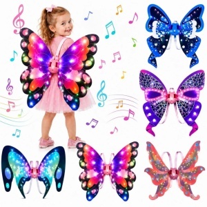 Aripi de Fluture Interactive 77×69.7×46cm , cu Lumini LED Colorate, Muzica si Miscare, pentru Copii Diferite Modele