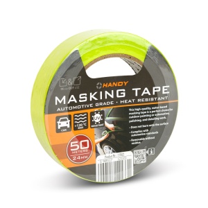 Bandă de mascare – pe bază de apă – 50 m x 24 mm – galben-verde – auto, rezistentă la căldură - Img 4