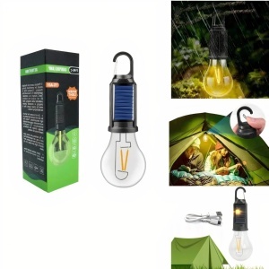 Bec Portabil 19cm Impermeabil cu Incarcare Solara si USB pentru Camping