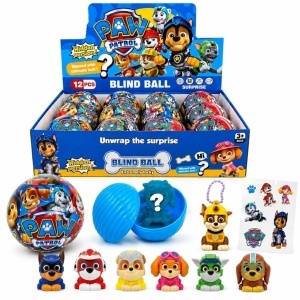 Bila cu Figurina Surpriza Mashems Paw Patrol 12/Set, cu Stickere si Agatatoare, Diferite Modele