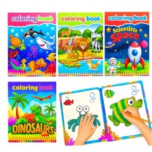 Cărți de Colorat 12/set Diferite Modele, 28x21cm pentru Copii