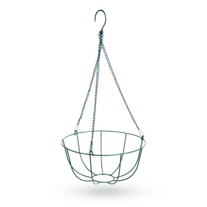 Cos metalic agatat - 25 cm - verde pentru fixarea ghivecelor de flori