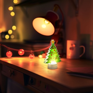 Decor LED - Alb cald - Brad de Crăciun - Funcționează cu baterii