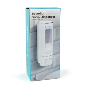 Dozator de săpun manual, pentru perete, cu capacitate de 400 ml, culoare albă - Img 4