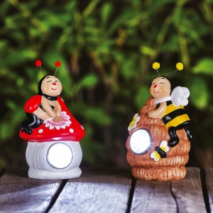 Figurine solare decorative animale - 2 modele - 1 LED alb - 8,5 x 8 x 15 cm
