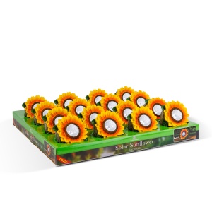 Floare solară floarea-soarelui - 2 LED-uri albe - 5 x 8 x 8,6 cm - Img 3