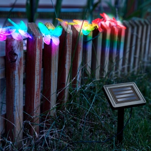 Ghirlandă solară LED - fluturi - 2 m - 10 LED-uri colorate - Img 3