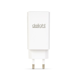 Încărcător cu încărcare rapidă USB-A (20 W) + Type-C Power Delivery (PD 45 W) - Alb - Img 2